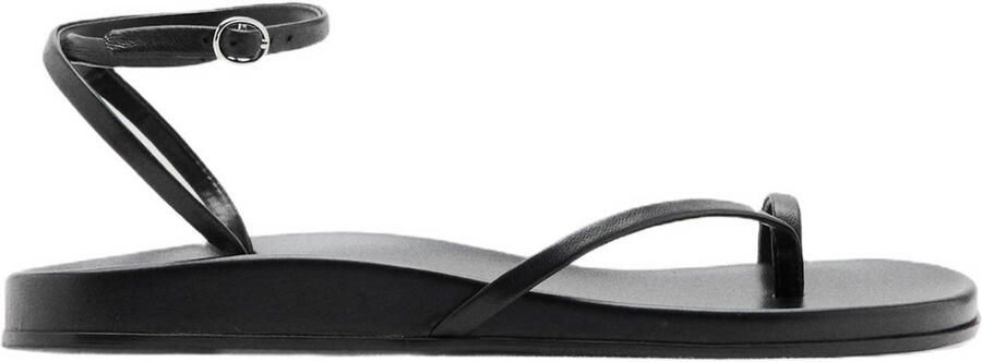 Mango leren sandalen zwart
