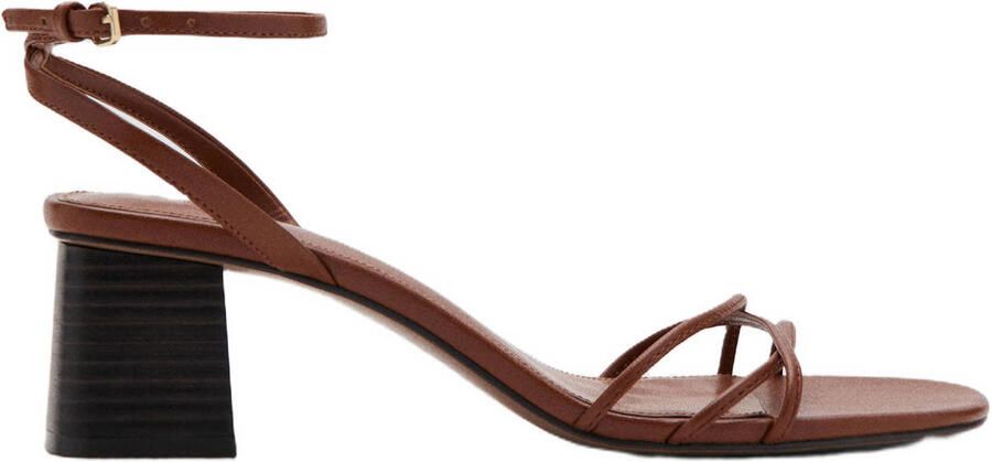 MANGO Sandalen met riem 'RAY' cognac