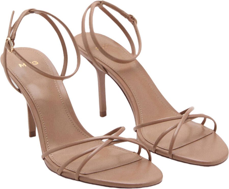 Mango leren sandalettes oudroze - Foto 2