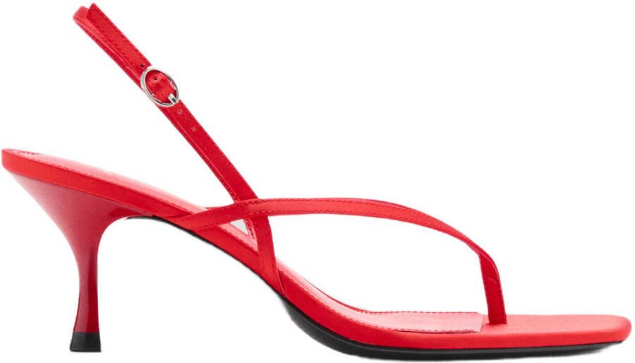 Mango leren sandalettes rood