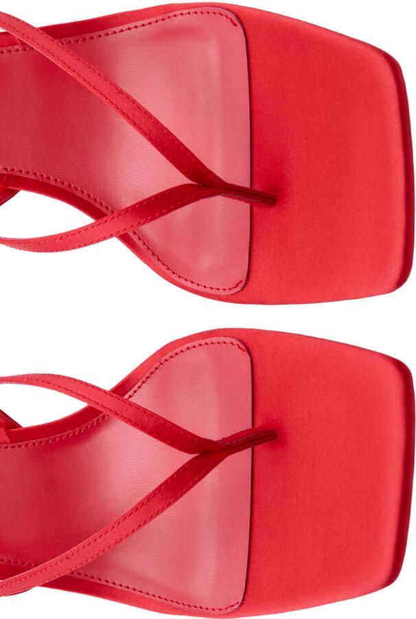 Mango leren sandalettes rood - Foto 3