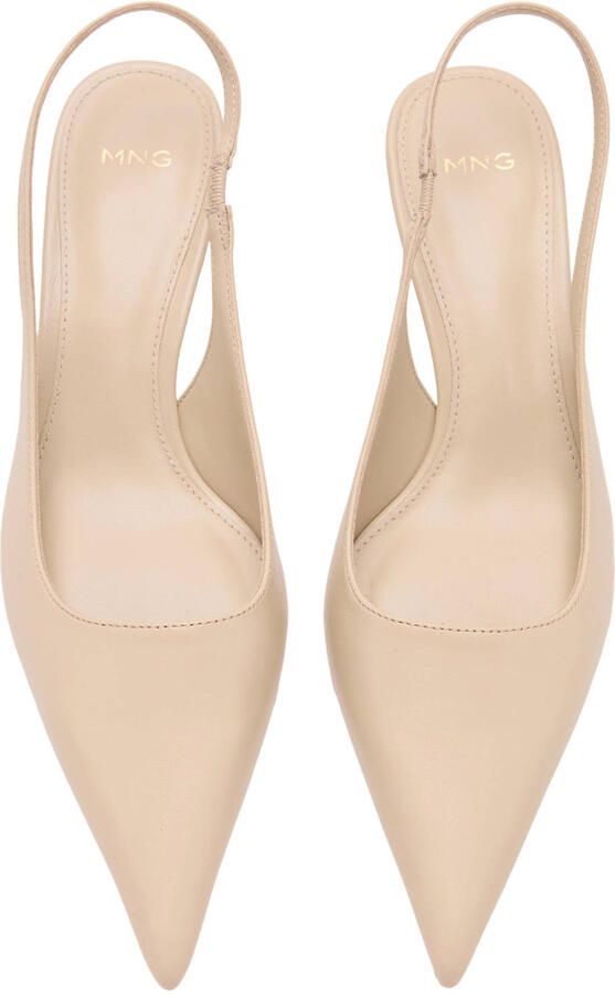Mango leren slingback pumps beige - Foto 2