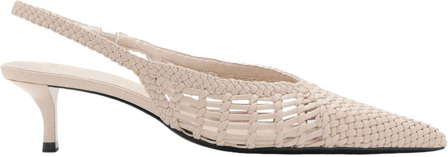 Mango leren slingback pumps ecru