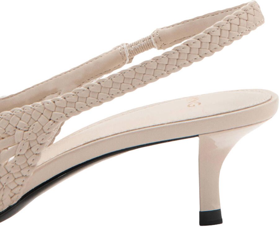 Mango leren slingback pumps ecru - Foto 3