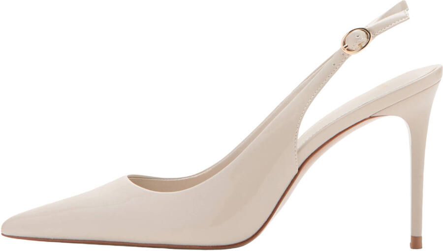 Mango leren slingback pumps ecru - Foto 3