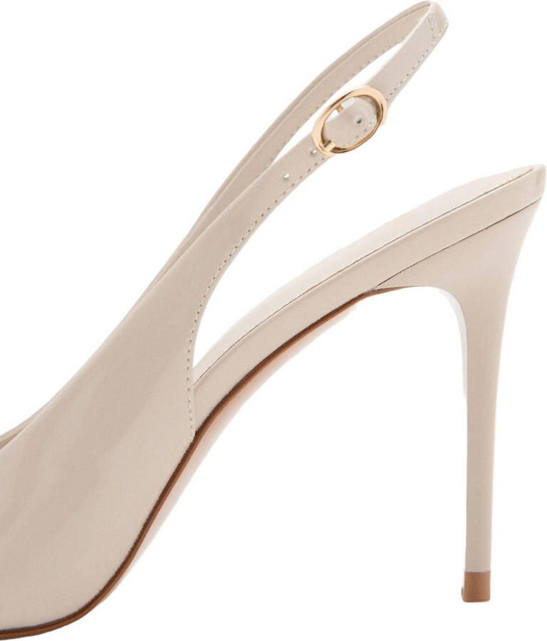 Mango leren slingback pumps ecru - Foto 2