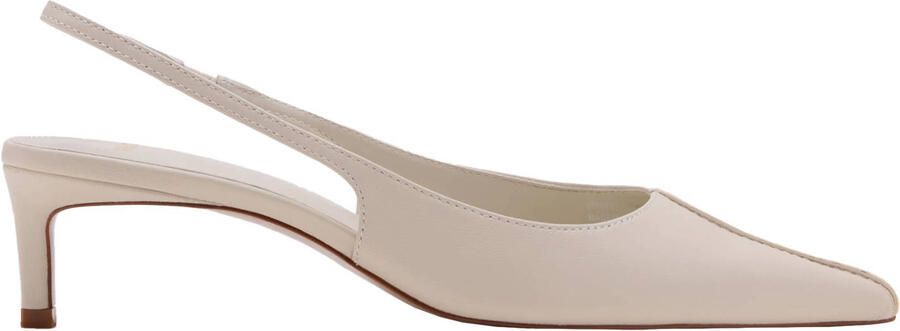 Mango leren slingback pumps met hak beige
