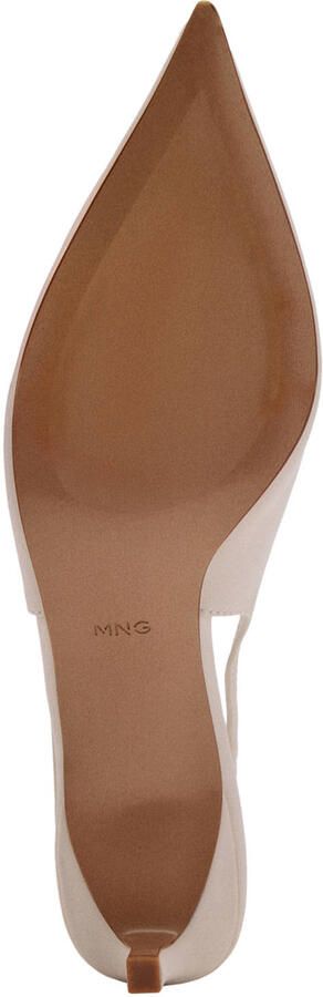 Mango leren slingback pumps met hak beige - Foto 3