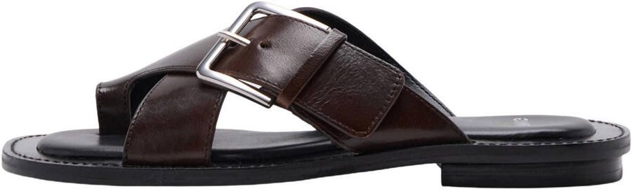 Mango leren slippers bordeaux - Foto 3
