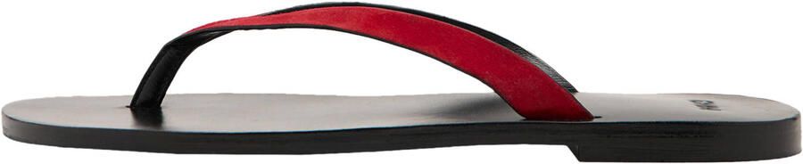 Mango leren teenslippers rood - Foto 2