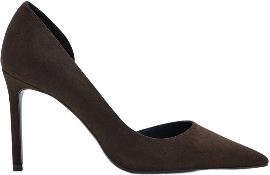 Mango pumps met naaldhak donkerbruin