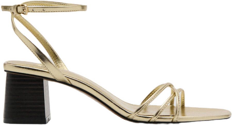 MANGO Sandalen met riem 'RAY' goud