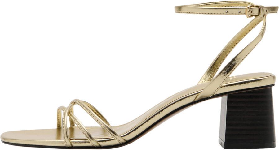 MANGO Sandalen met riem 'RAY' goud - Foto 3