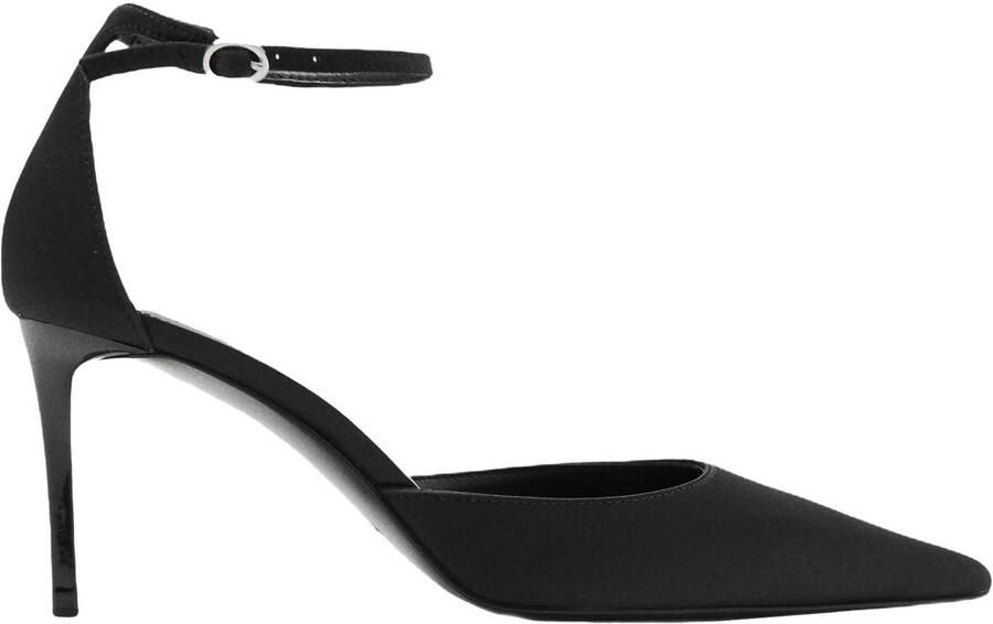 Mango satijnen pumps zwart