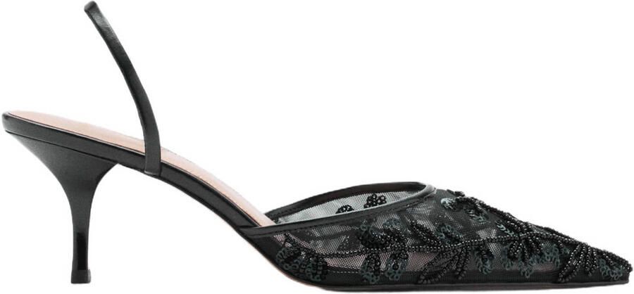 Mango slingback pumps met naaldhak en pailletten zwart