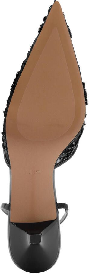 Mango slingback pumps met naaldhak en pailletten zwart - Foto 3