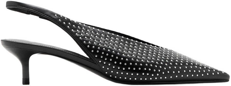 Mango slingback pumps met strass zwart