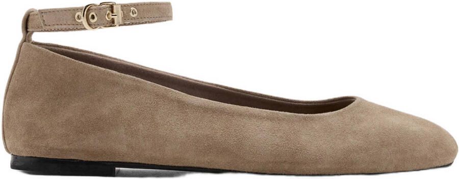 Mango suède ballerina's beige