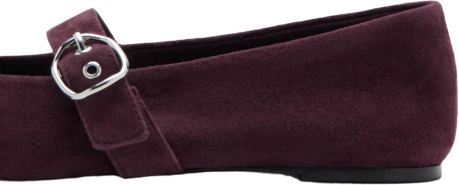 Mango suède ballerina's bordeaux - Foto 3