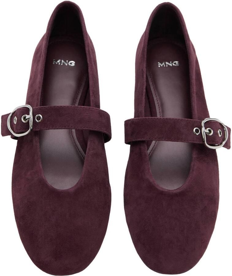 Mango suède ballerina's bordeaux - Foto 3