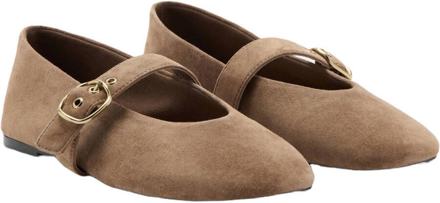 Mango suède ballerina's lichtbruin - Foto 2