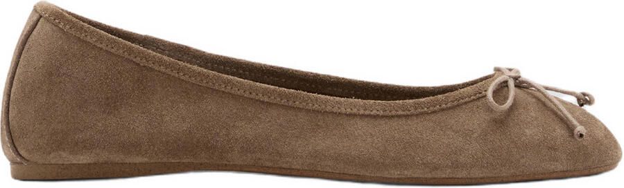 Mango suède ballerina's taupe
