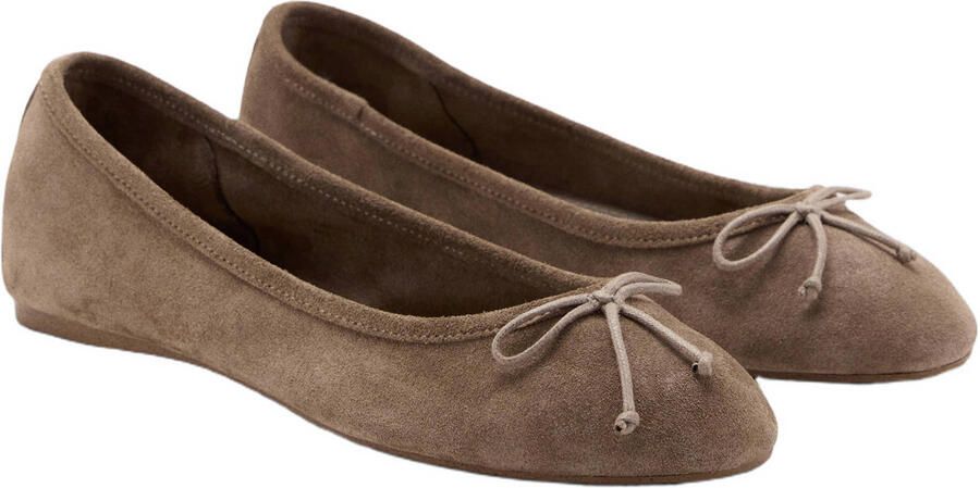 Mango suède ballerina's taupe - Foto 3