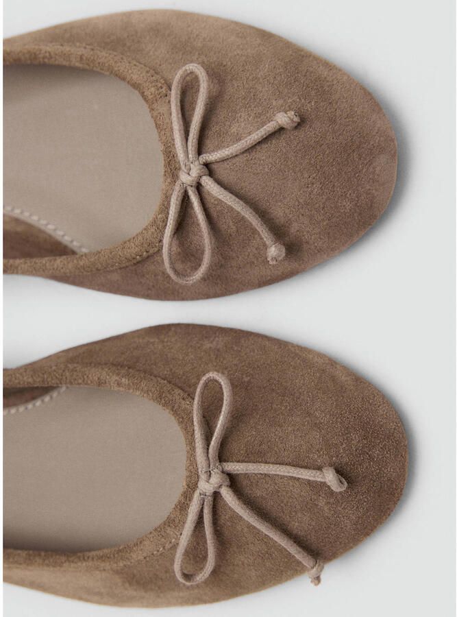 Mango suède ballerina's taupe - Foto 2