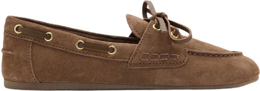 Mango suède bootschoenen cognac
