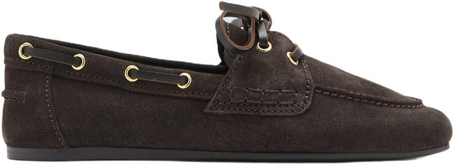 Mango suède bootschoenen donkerbruin