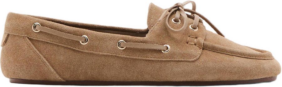 Mango suède bootschoenen lichtbruin