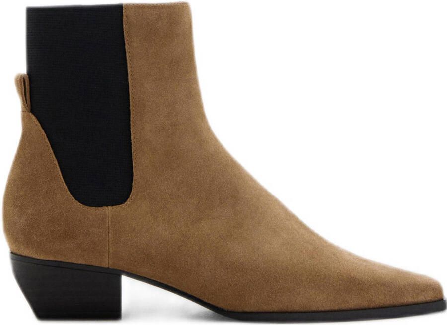 Mango suède chelsea boots camel
