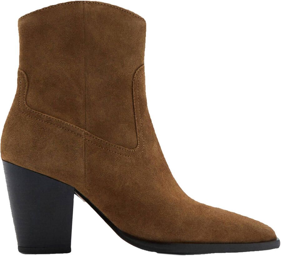 Mango suède cowboylaarzen cognac