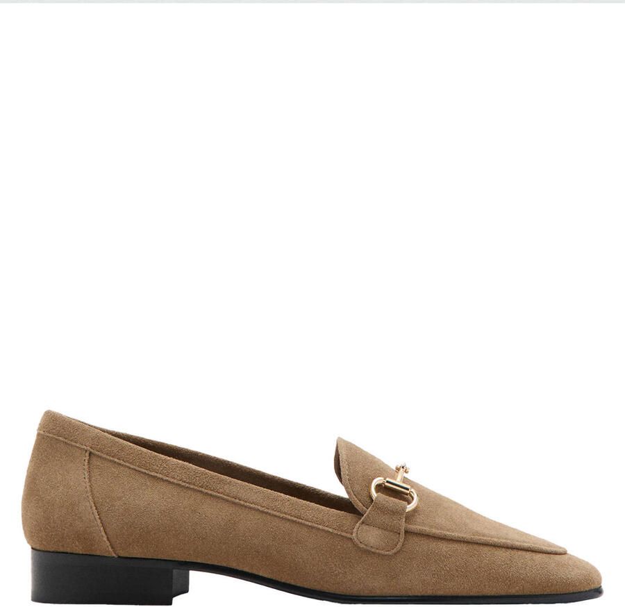 Mango suède loafers lichtbruin