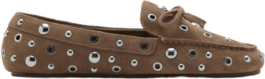 Mango suède mocassins bruin