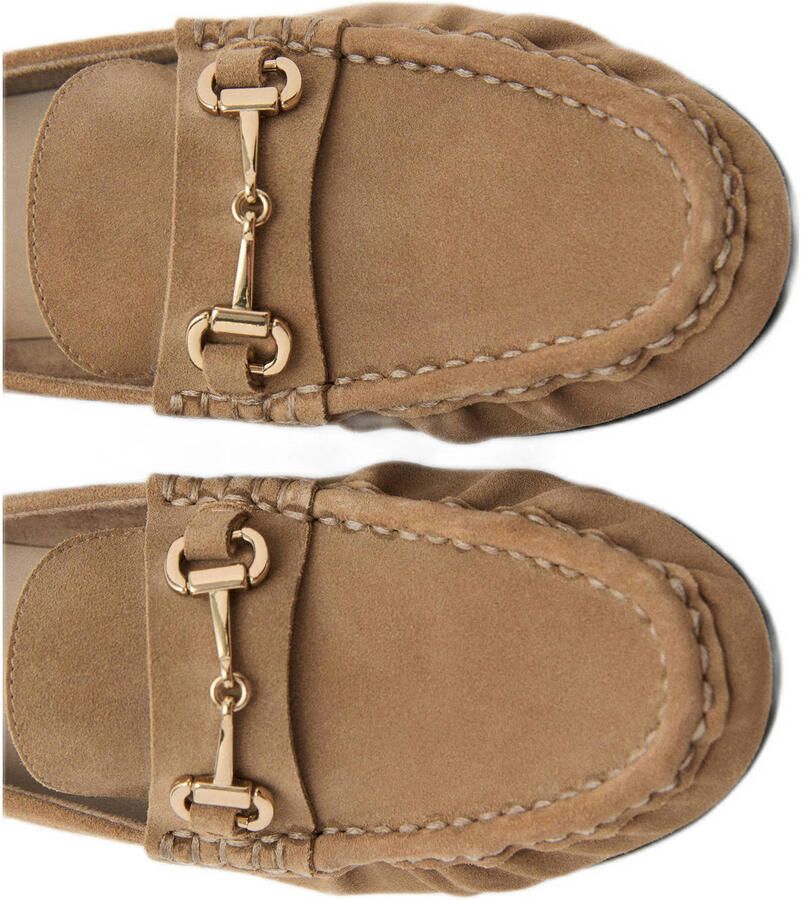 Mango suède mocassins camel