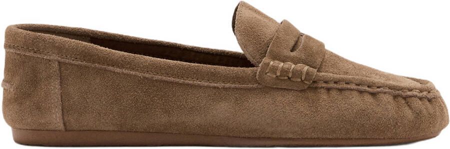 Mango suède mocassins camel