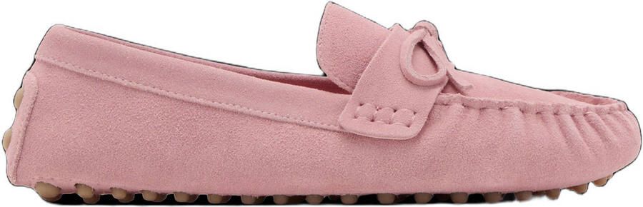 Mango suède mocassins roze