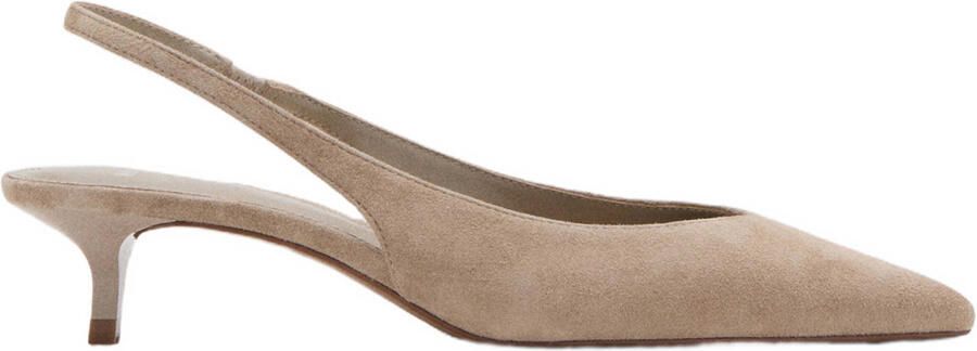 Mango suède pumps lichtbruin