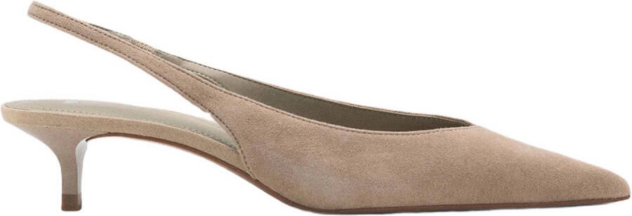 Mango suède slingback pumps beige