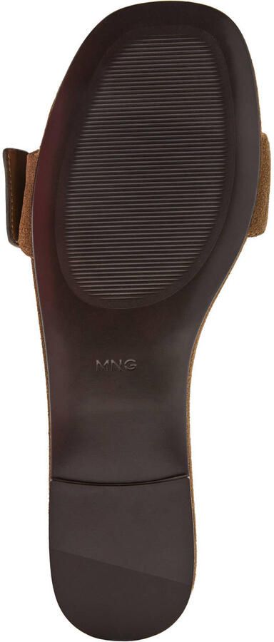 Mango suède slippers met studs bruin - Foto 3