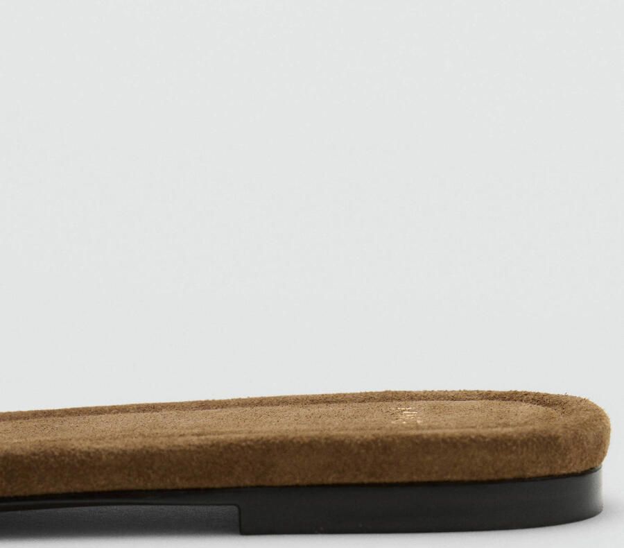 Mango suède slippers met studs bruin - Foto 2