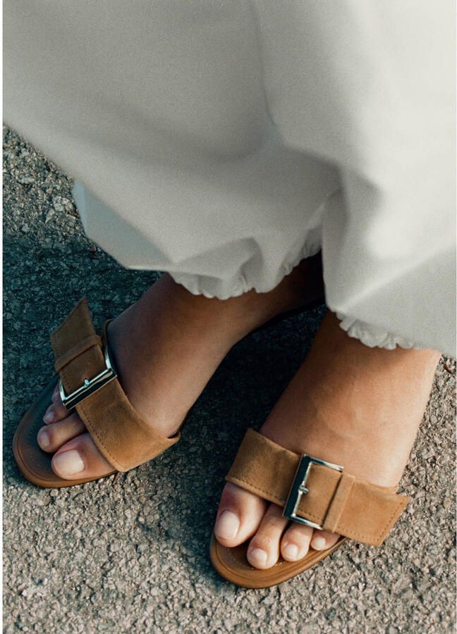 Mango suèdelook muiltjes camel - Foto 3
