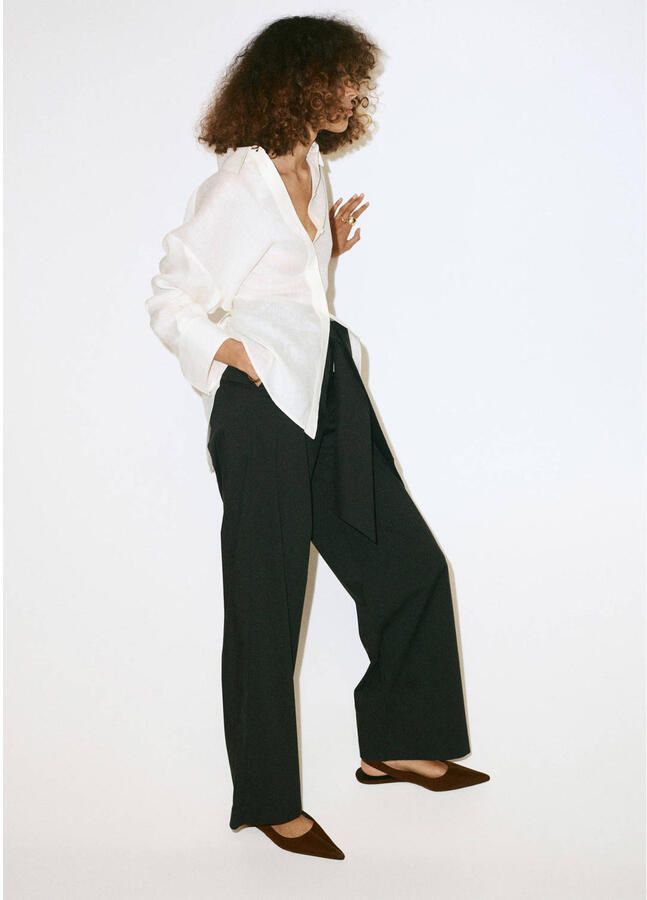 Mango suèdelook slingback loafers bruin