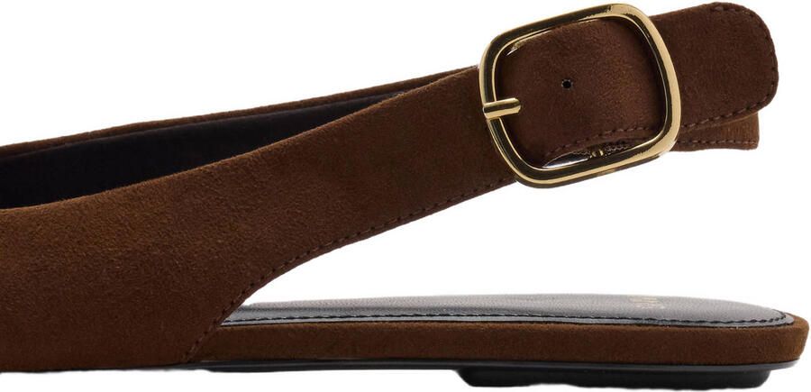 Mango suèdelook slingback loafers bruin - Foto 3