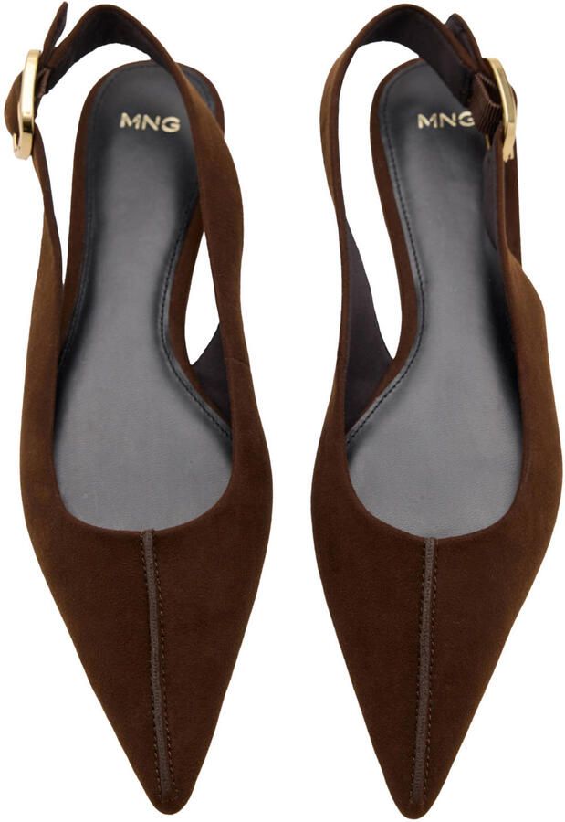 Mango suèdelook slingback loafers bruin - Foto 2
