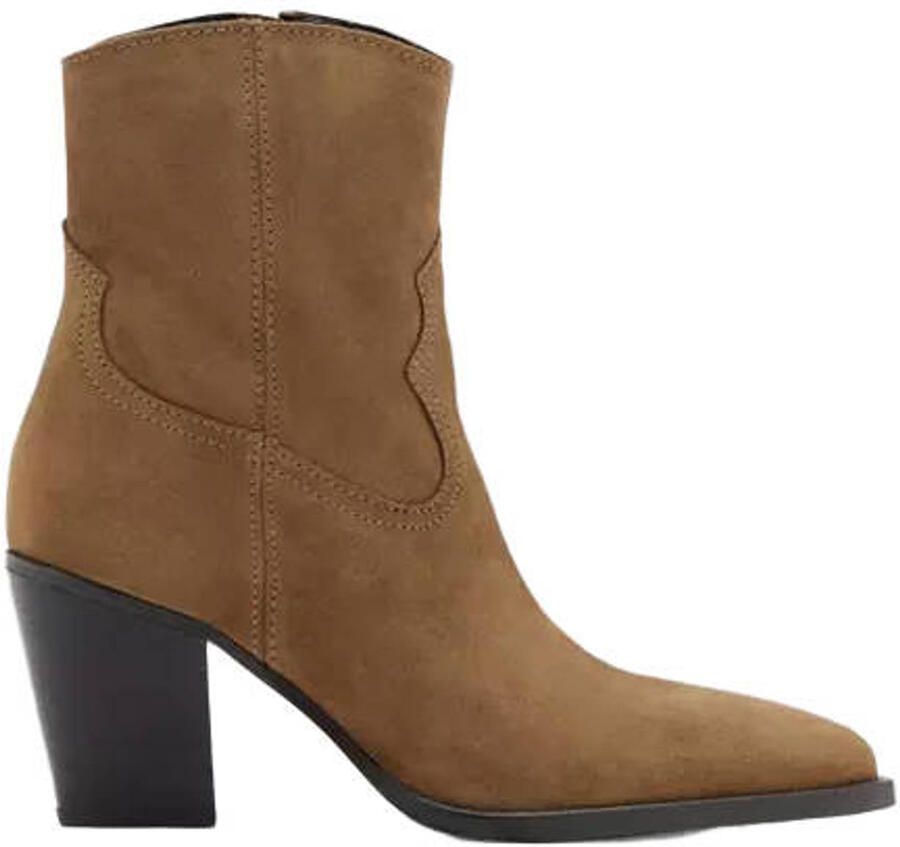 Mango western suède cowboylaarzen bruin