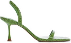 Mango sandalettes met crocoprint groen