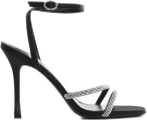 Mango sandalettes met strass zwart