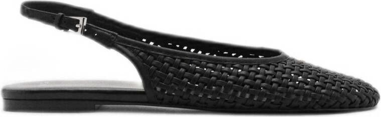 Mango slingback loafers zwart